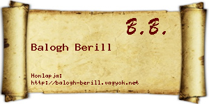 Balogh Berill névjegykártya