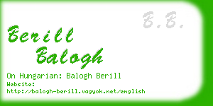 berill balogh business card